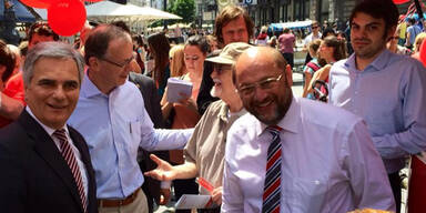 Schulz mit Freund auf Stimmenfang in Wien