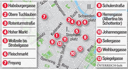 Die Kandidaten für die neuen Fußgängerzonen