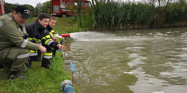 Feuerwehren k&auml;mpfen gegen Fischsterben