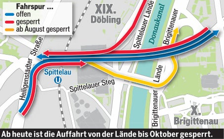 Mega-Stau rund um die Gürtelbrücke