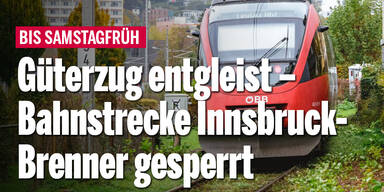 Güterzug entgleist – Bahnstrecke Innsbruck-Brenner gesperrt