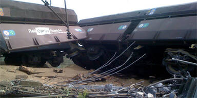 Entgleister Güterzug