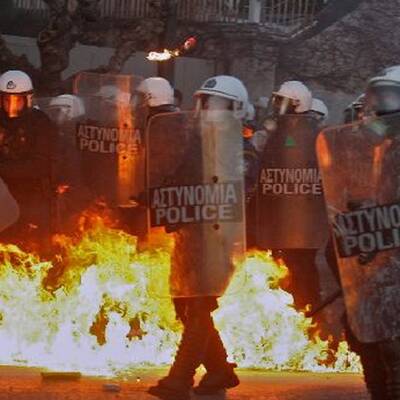 Straßenschlacht in Athen 