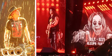 Guns N'Roses mit Ozzy-Gedenken im Regen