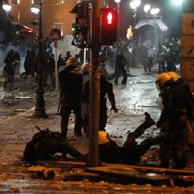 Straßenschlacht in Athen 