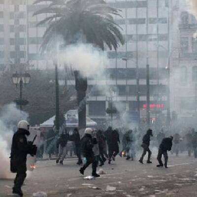 Straßenschlacht in Athen 