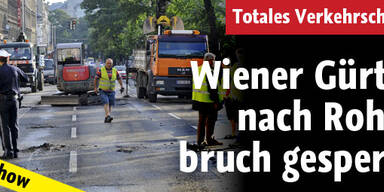 Gürtel-Wasserrohrbruch: Arbeiten im Plan