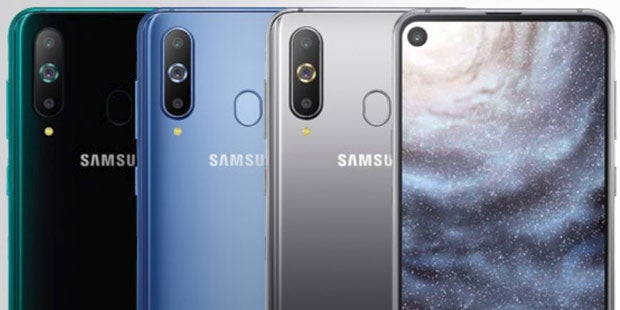 Beim Galaxy A8s sitzt die Kamera im Display