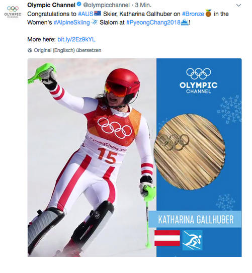 Australien-Fauxpas um Gallhuber-Bronze