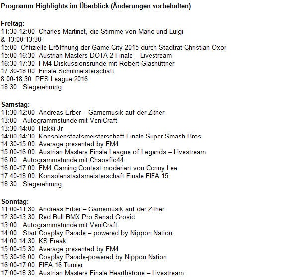 Game City 2015 in Wien gestartet