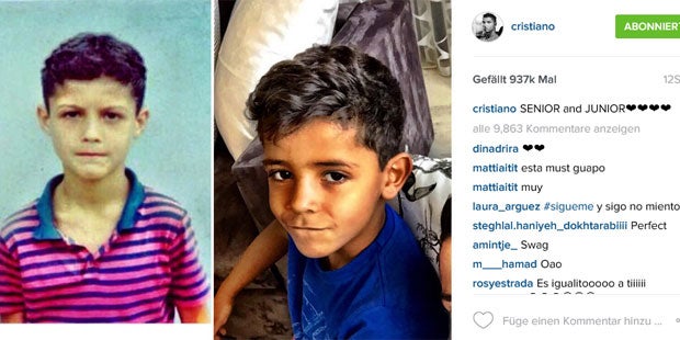 Cristiano Ronaldo zeigt Kinderfoto