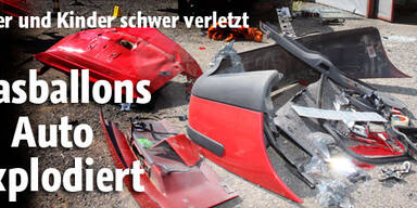 Gasballons explodierten in Auto