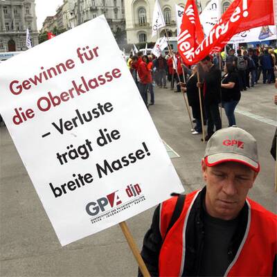 Gewerkschaftsdemo in Wien