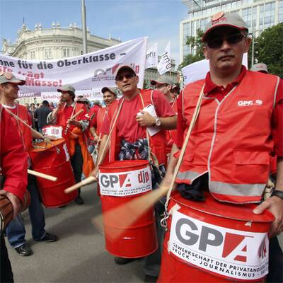 Gewerkschaftsdemo in Wien