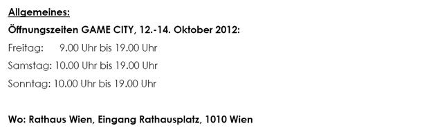 Startschuss für die Game City 2012 in Wien