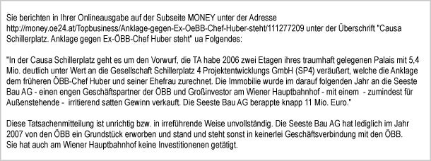 In eigener Sache