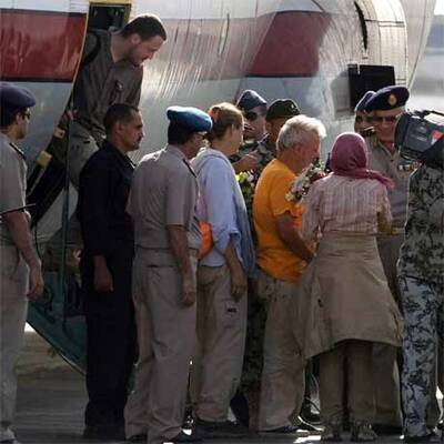 Ankunft der befreiten Touristen in Ägypten