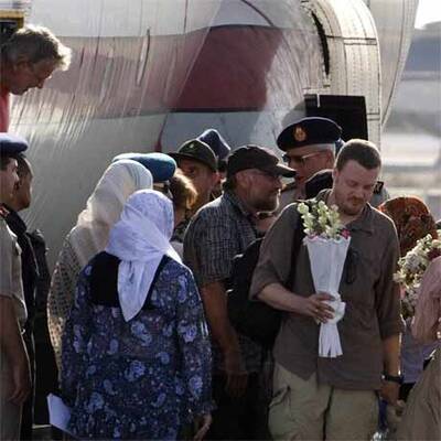 Ankunft der befreiten Touristen in Ägypten