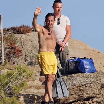 Hier planscht Präsident Sarkozy