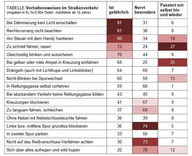 Was heimische Autofahrer wirklich nervt