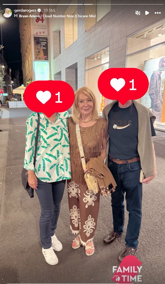 Gerda Rogers mit Sohn Ronald und Schwiegertochter Alexandra