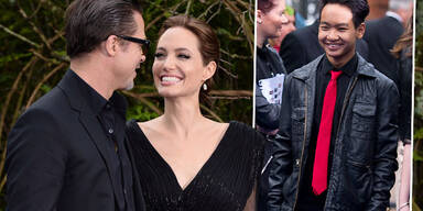 Angelna Jolie & Brad Pitt mit Sohn Maddox als Ehrengast