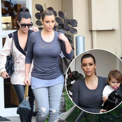 Kim Kardashian unterwegs mit Kourtney und Kindern