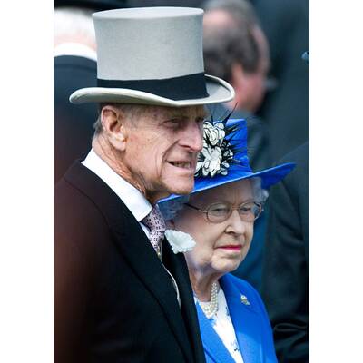 Elizabeth II ganz in blau