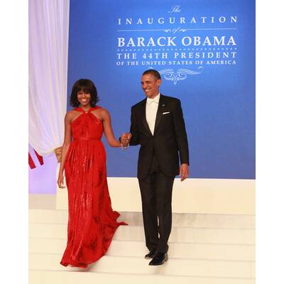 Michelle Obama in einer Robe von Jason Wu
