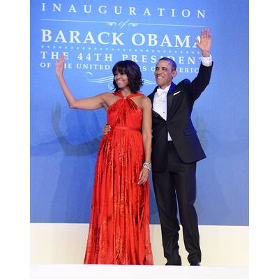 Michelle Obama in einer Robe von Jason Wu