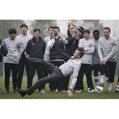 David Beckham: Ausrutscher am Fußballfeld