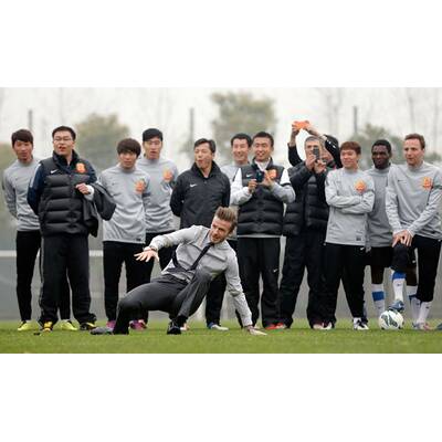 David Beckham: Ausrutscher am Fußballfeld