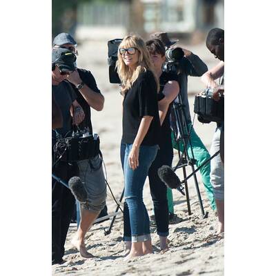 Heidi Klum: Topmodel-Dreh am Strand