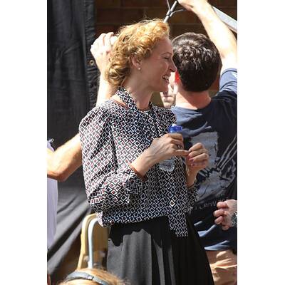 Uma Thurman am Set von 