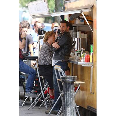 Uma Thurman am Set von 