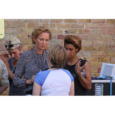 Uma Thurman am Set von 