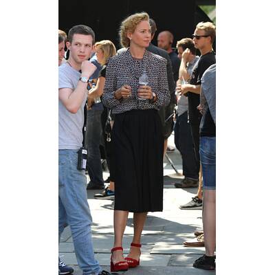 Uma Thurman am Set von 