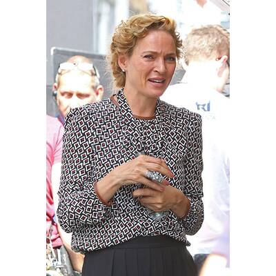 Uma Thurman am Set von 