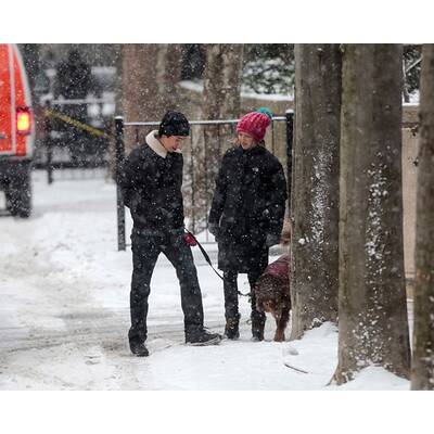 Amanda Seyfried & Justin Long spazieren im Schnee