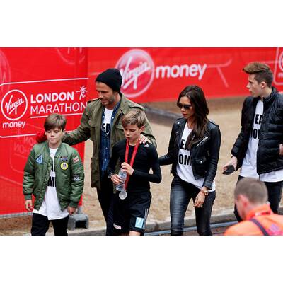 Familie Beckham jubelt Romeo bei Charity-Lauf zu