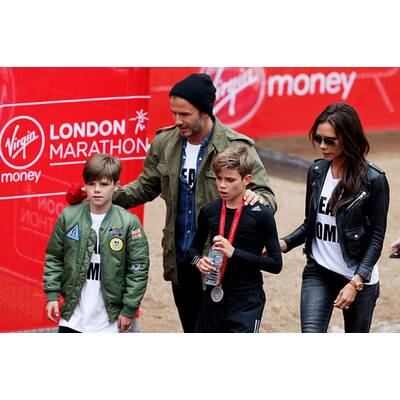 Familie Beckham jubelt Romeo bei Charity-Lauf zu