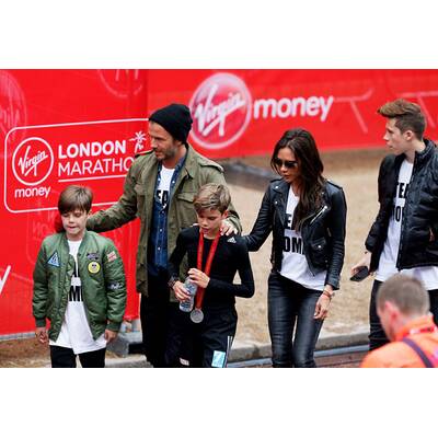 Familie Beckham jubelt Romeo bei Charity-Lauf zu