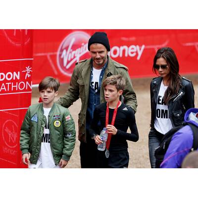 Familie Beckham jubelt Romeo bei Charity-Lauf zu