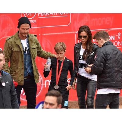 Familie Beckham jubelt Romeo bei Charity-Lauf zu