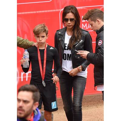 Familie Beckham jubelt Romeo bei Charity-Lauf zu