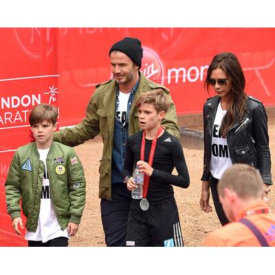 Familie Beckham jubelt Romeo bei Charity-Lauf zu