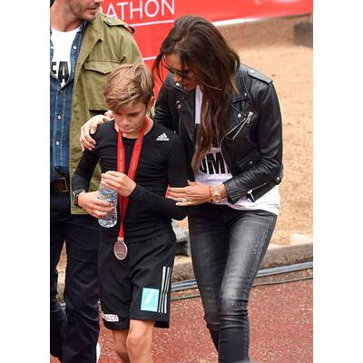 Familie Beckham jubelt Romeo bei Charity-Lauf zu