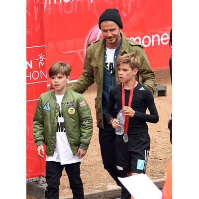 Familie Beckham jubelt Romeo bei Charity-Lauf zu