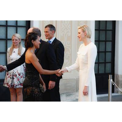 Fürstin Charlène & Albert laden zur Cocktailparty