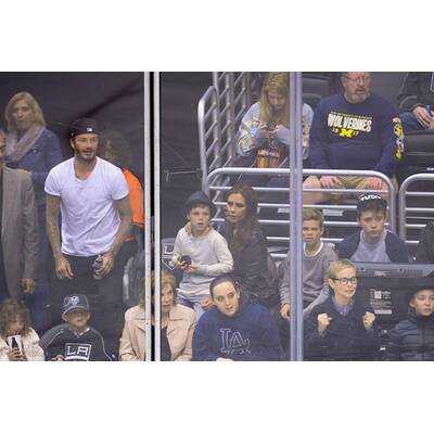 Die Beckhams bei Hockey-Match